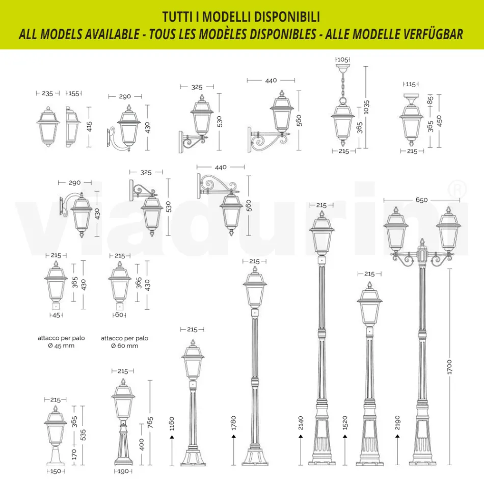 Utomhusvägglampa i antracit aluminium och glas Tillverkad i Italien - Elric Viadurini