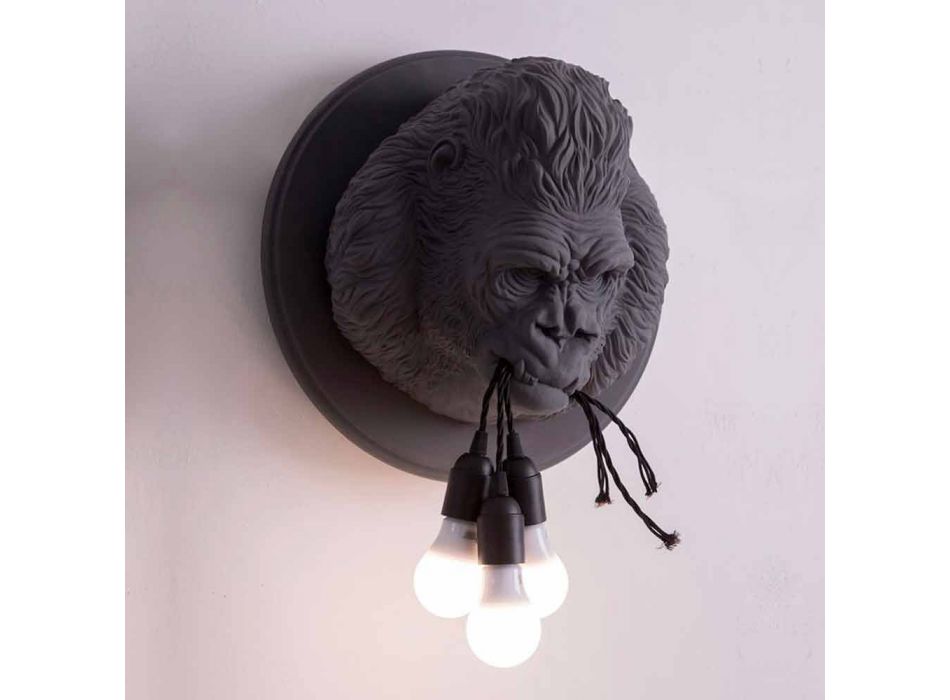 3 lampor vägglampa i Gorilla keramikgrå eller vit design - Rillago Viadurini