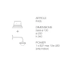 Vägglampa i aluminium och polyester tillverkad i Italien - Toscot Junction Viadurini