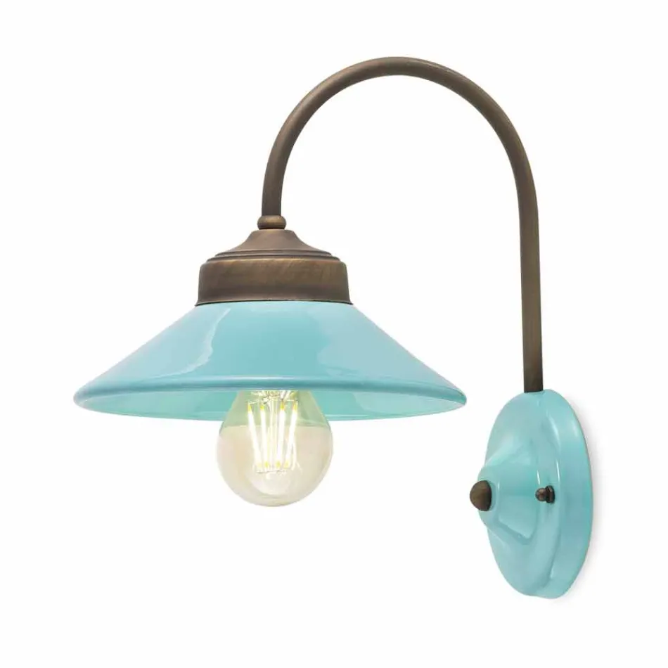 Ljus i färgade keramiska vägg och mässing Alice Ferroluce Viadurini