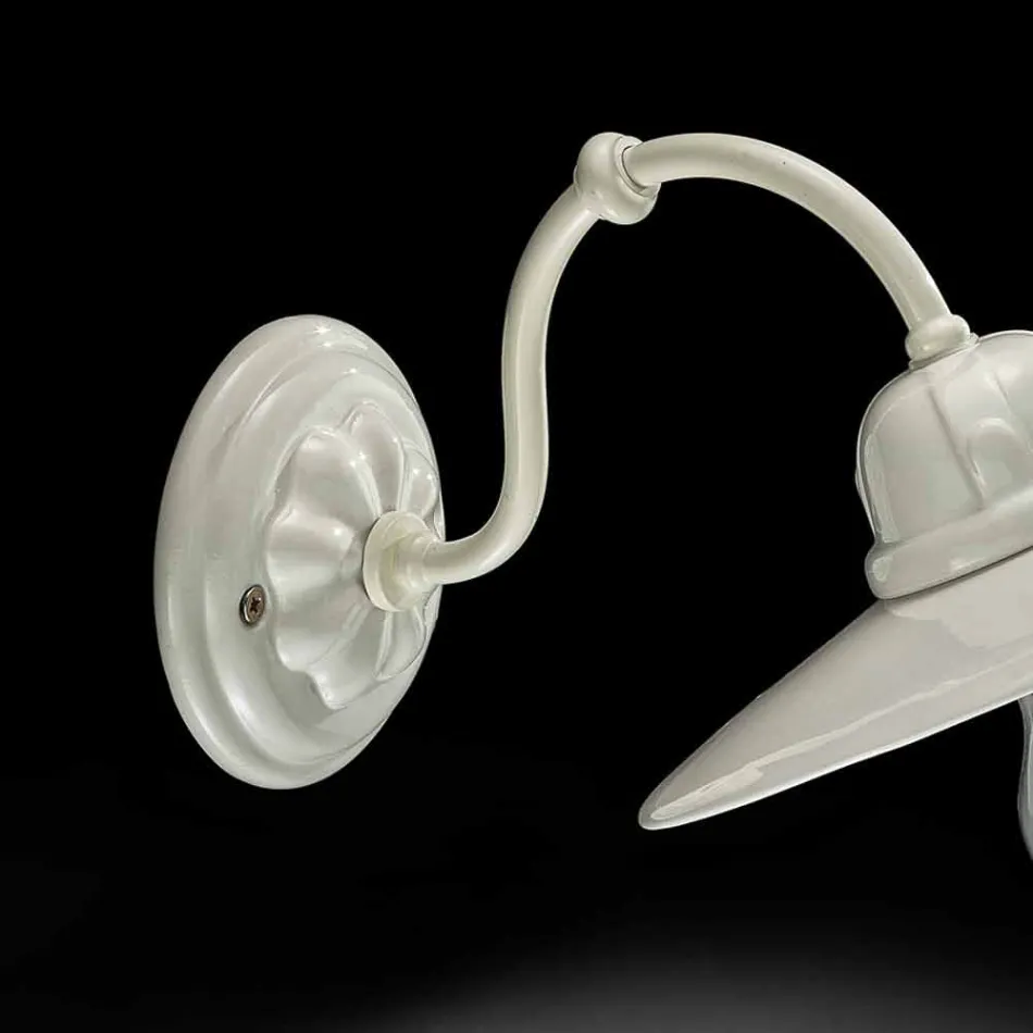 Lampa i glansigt keramiska vägg Ferroluce Retro Viadurini