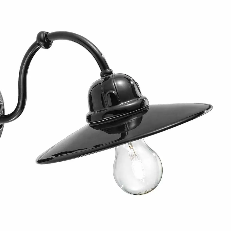 Lampa i glansigt keramiska vägg Ferroluce Retro Viadurini