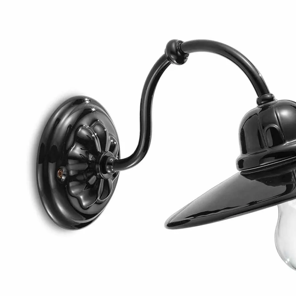 Lampa i glansigt keramiska vägg Ferroluce Retro Viadurini