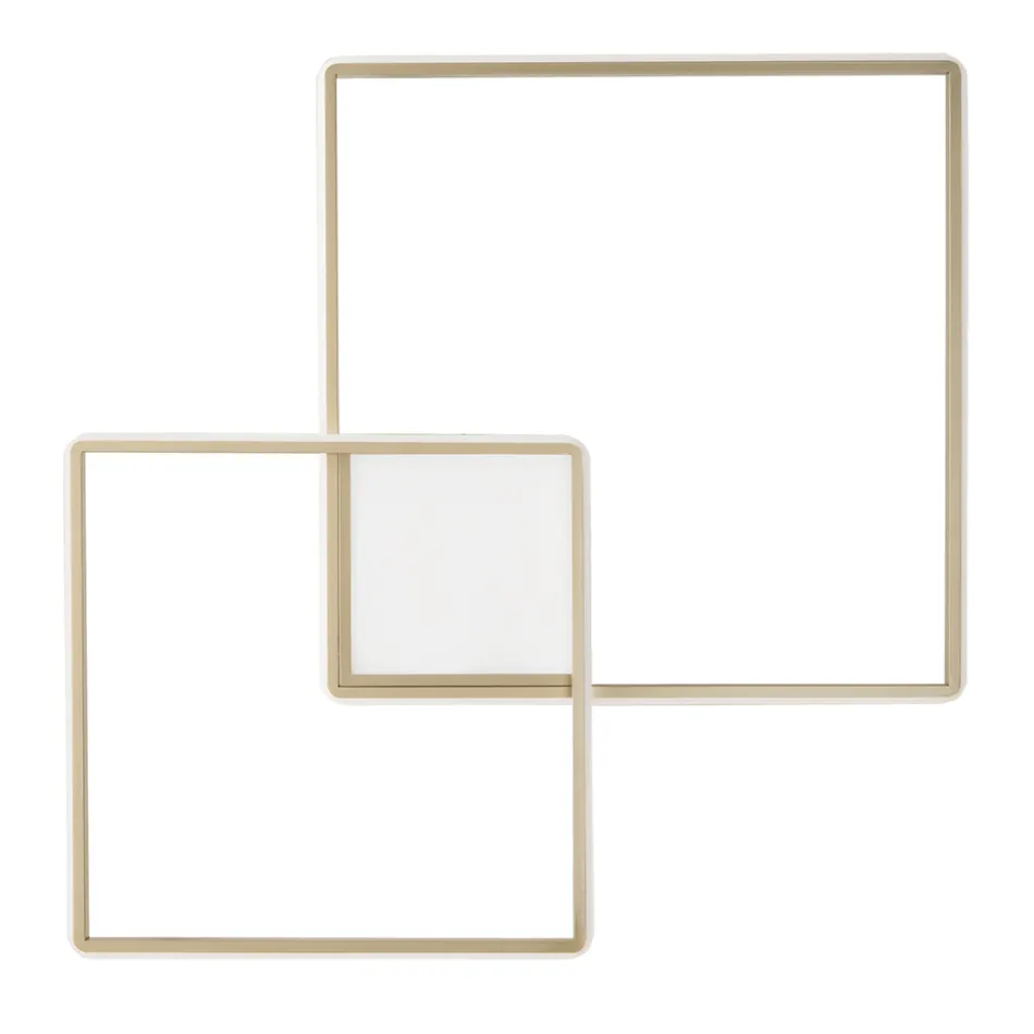 Modern - Formell guldmålad metallvägglampa med LED Viadurini