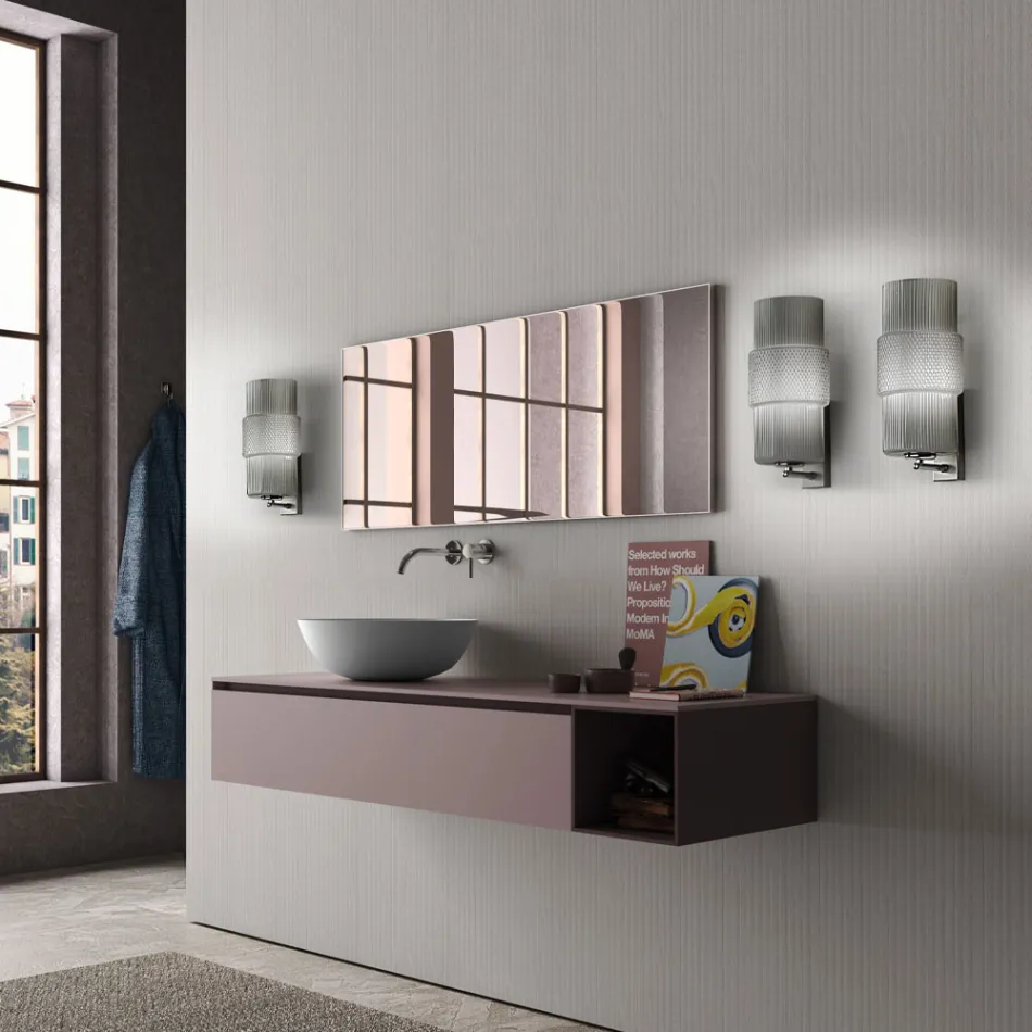 Vägglampa i handblåst glas i Venedig och metall - Satomi Viadurini