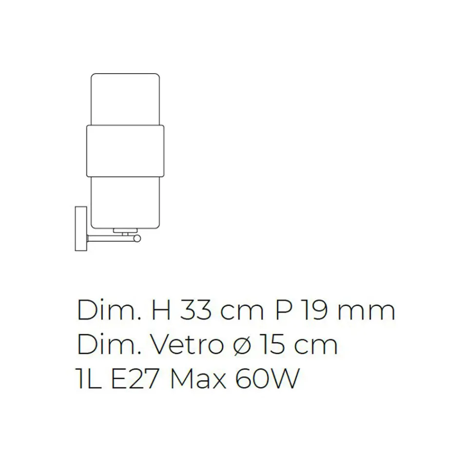Vägglampa i handblåst glas i Venedig och metall - Satomi Viadurini