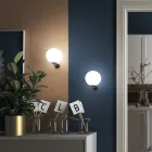 Modern design handblåst venetiansk glasvägglampa - måne Viadurini