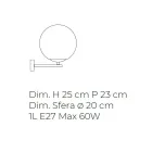 Modern design handblåst venetiansk glasvägglampa - måne Viadurini