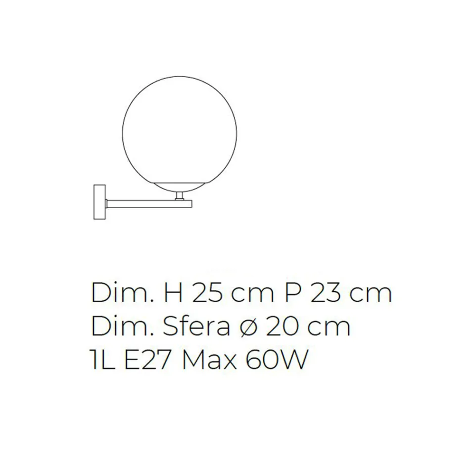 Modern design handblåst venetiansk glasvägglampa - måne Viadurini