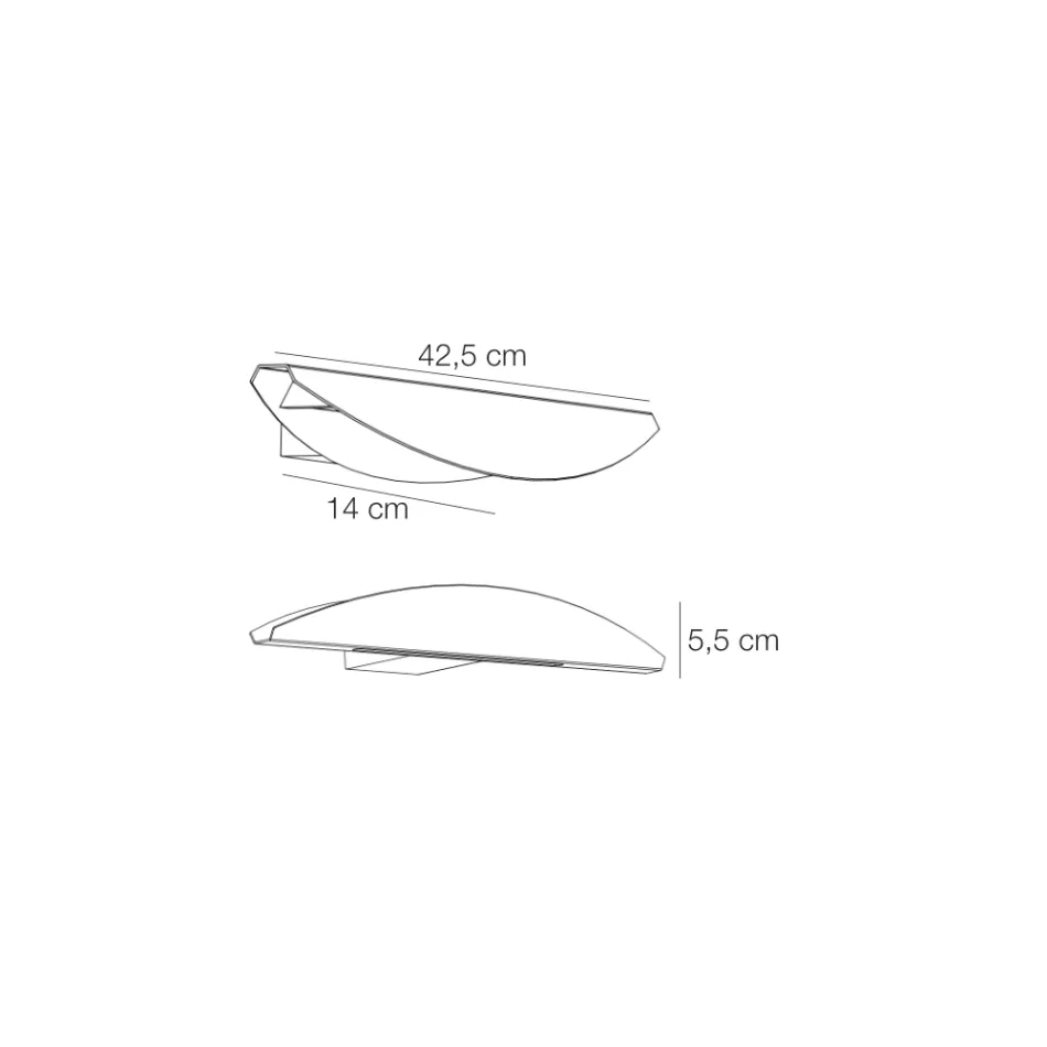 Vägglampa tillverkad av återvinningsbar aluminium i olika färger - Mila Viadurini