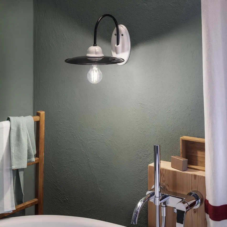 Lampa rustik vägg keramisk farkost Ferroluce Viadurini