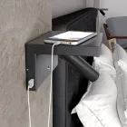 Justerbar dekorativ LED-vägglampa i aluminium med USB-portar - Alena Viadurini