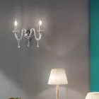 Klassisk design vägglampa med 2 lampor i krom handarbetat glas - Similo Viadurini
