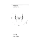 Klassisk design vägglampa med 2 lampor i krom handarbetat glas - Similo Viadurini