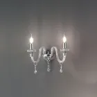 Klassisk design vägglampa med 2 lampor i krom handarbetat glas - Similo Viadurini