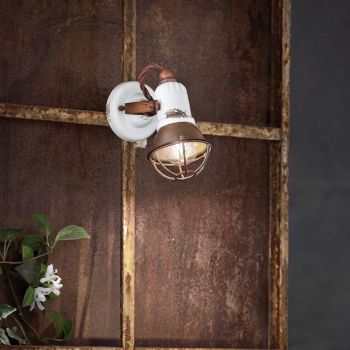 Applikation Spotlight Industrial Style Handgjorda i järn och keramik - Loft