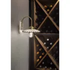 Plisserad blank keramisk applikation och handmålad kant - Laquila Viadurini