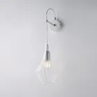 Vägglampa i järn med Pyrexglas Tillverkad i Italien för inredning - Olimpo Viadurini