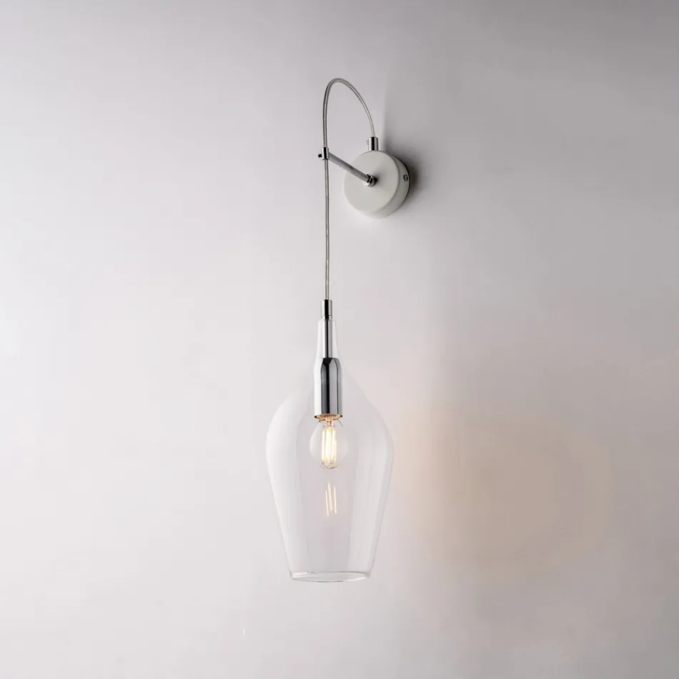 Järnvägglampa med Pyrexglas Tillverkad i Italien för inredning - Sparta Viadurini