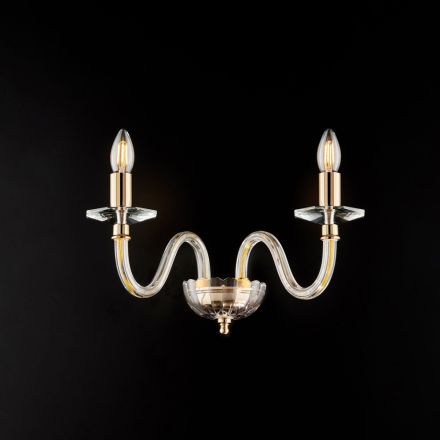 Förgylld järnvägglampa med glas Tillverkad i Italien för inredning - Innsbruck Viadurini