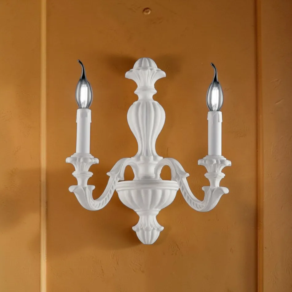 Vägglampa i trä Finns med 1 eller 2 lampor Tillverkad i Italien - Milano Viadurini