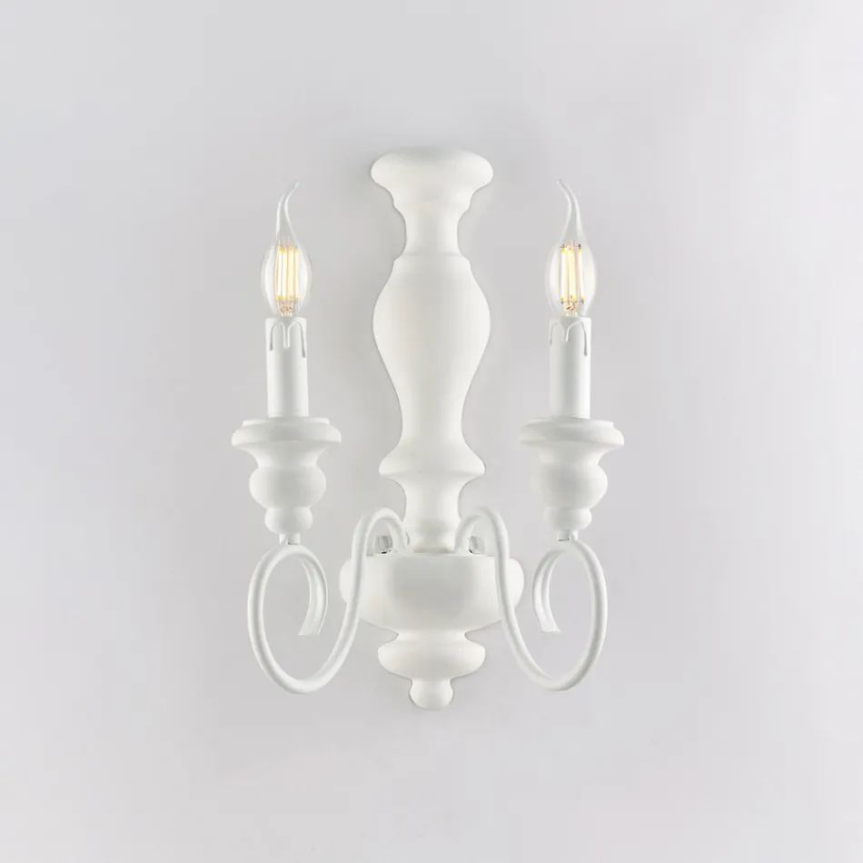 Vägglampor i trä och lackerat järn för inredning - Tillverkade i Italien - Toscana Viadurini