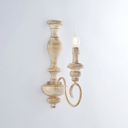 Vägglampor i trä och lackerat järn för inredning - Tillverkade i Italien - Toscana Viadurini