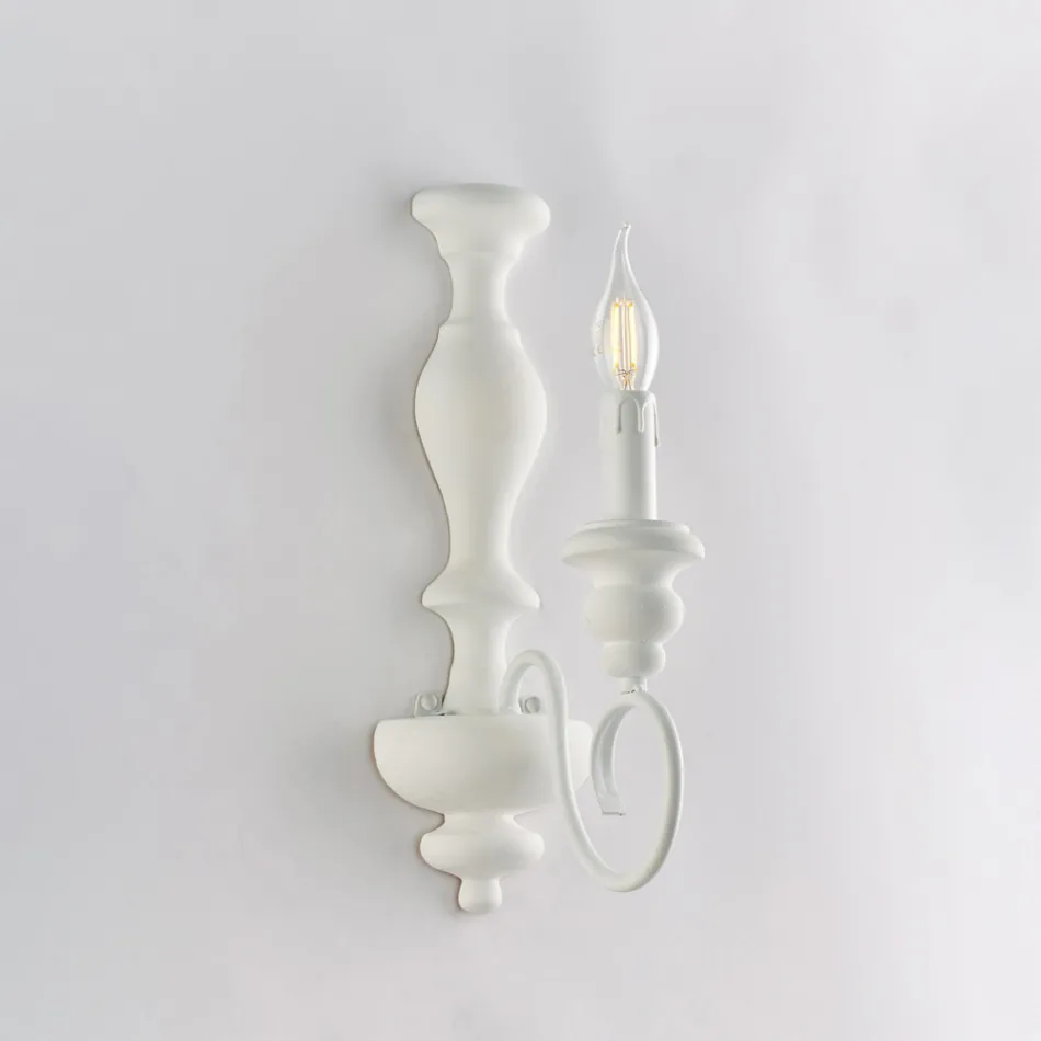 Vägglampor i trä och lackerat järn för inredning - Tillverkade i Italien - Toscana Viadurini