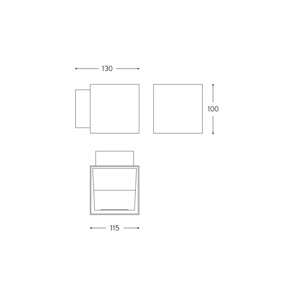 Vägglampa i mässing och gips tillverkad i Italien - Cubetto Aldo Bernardi Viadurini