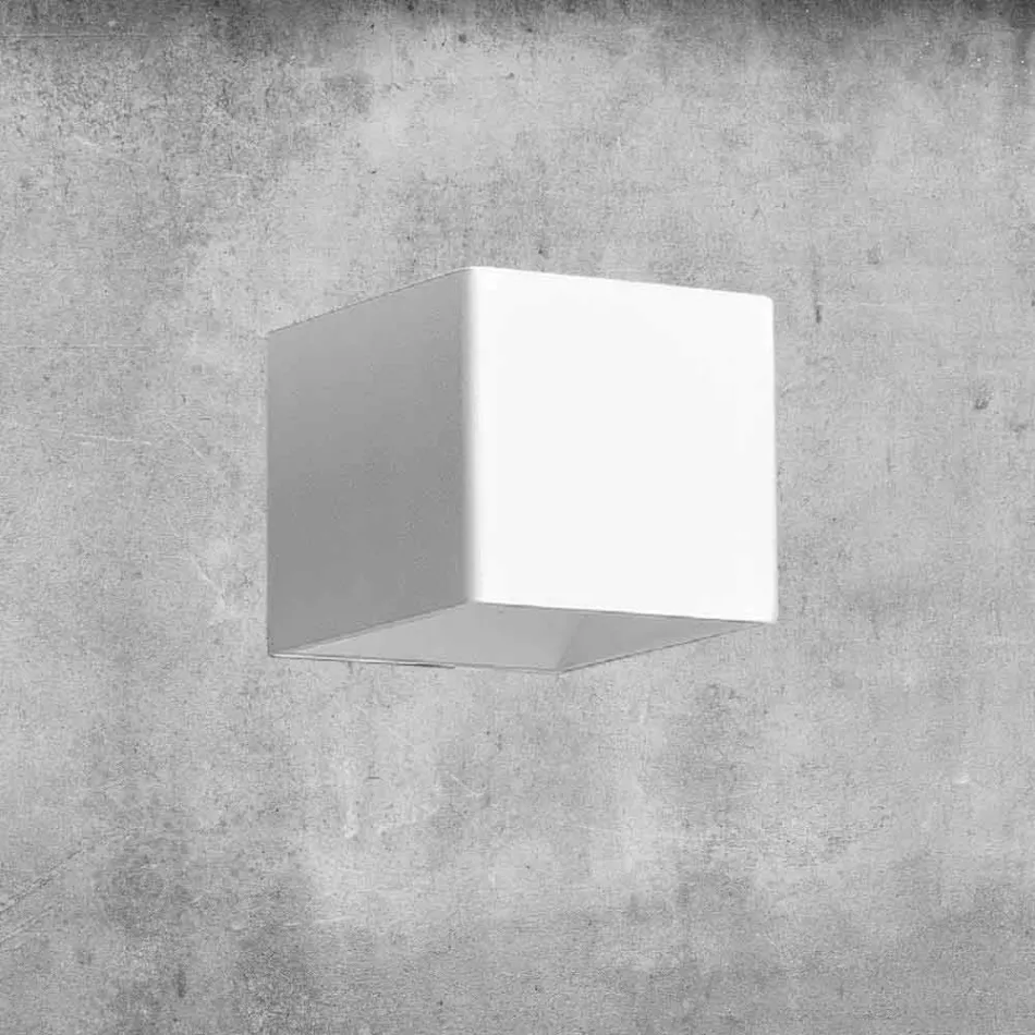 Vägglampa i mässing och gips tillverkad i Italien - Cubetto Aldo Bernardi Viadurini