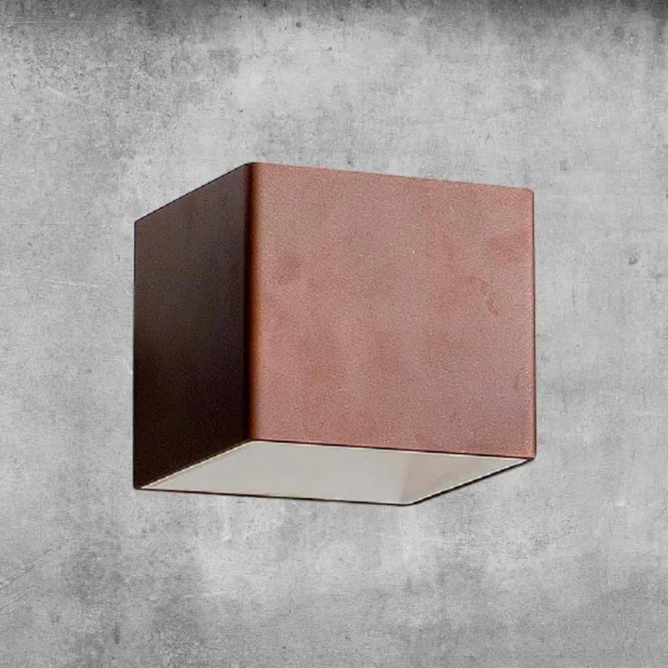 Vägglampa i mässing och gips tillverkad i Italien - Cubetto Aldo Bernardi Viadurini