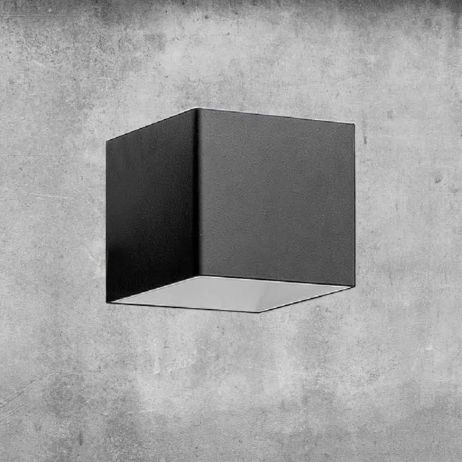 Vägglampa i mässing och gips tillverkad i Italien - Cubetto Aldo Bernardi Viadurini