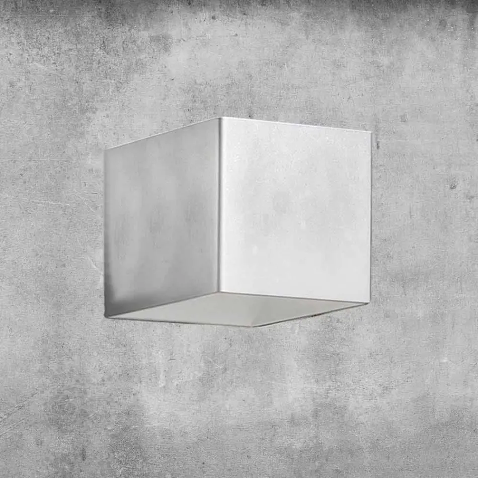 Vägglampa i mässing och gips tillverkad i Italien - Cubetto Aldo Bernardi Viadurini