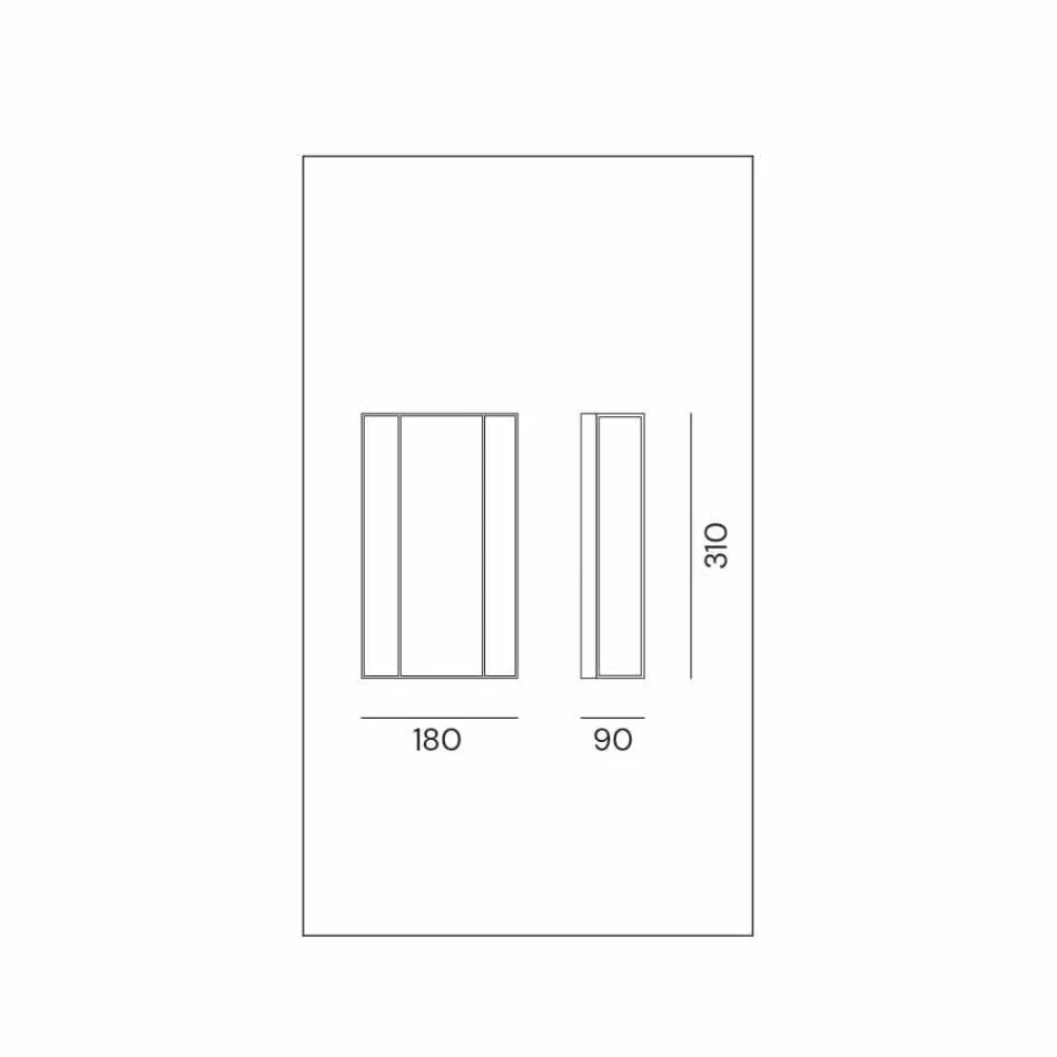 Vägglampa i mässing och glas med 2 lampor handgjord design - bunden av Il Fanale Viadurini