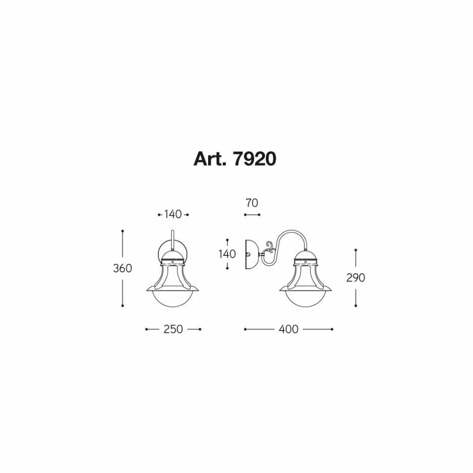 Mässing lampetter och vitt Loggia blåst glas Viadurini