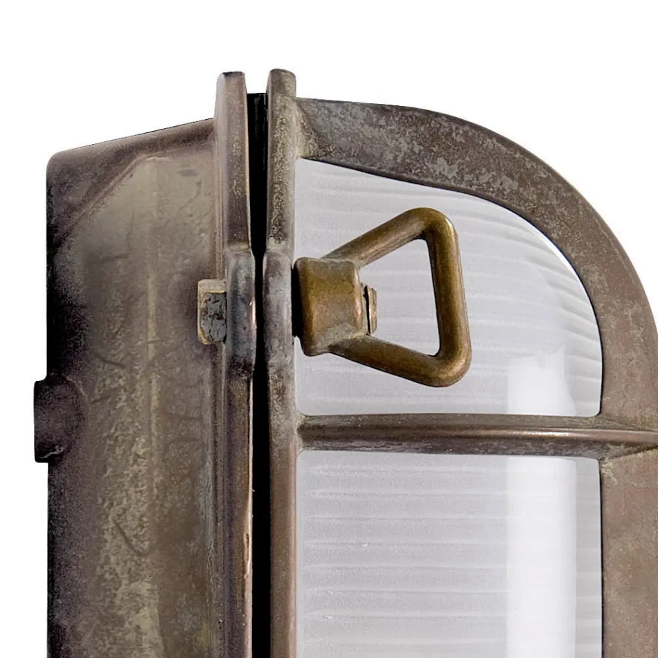 Vintage vägglampa i mässing med opal/klart glas - Mermaid Viadurini