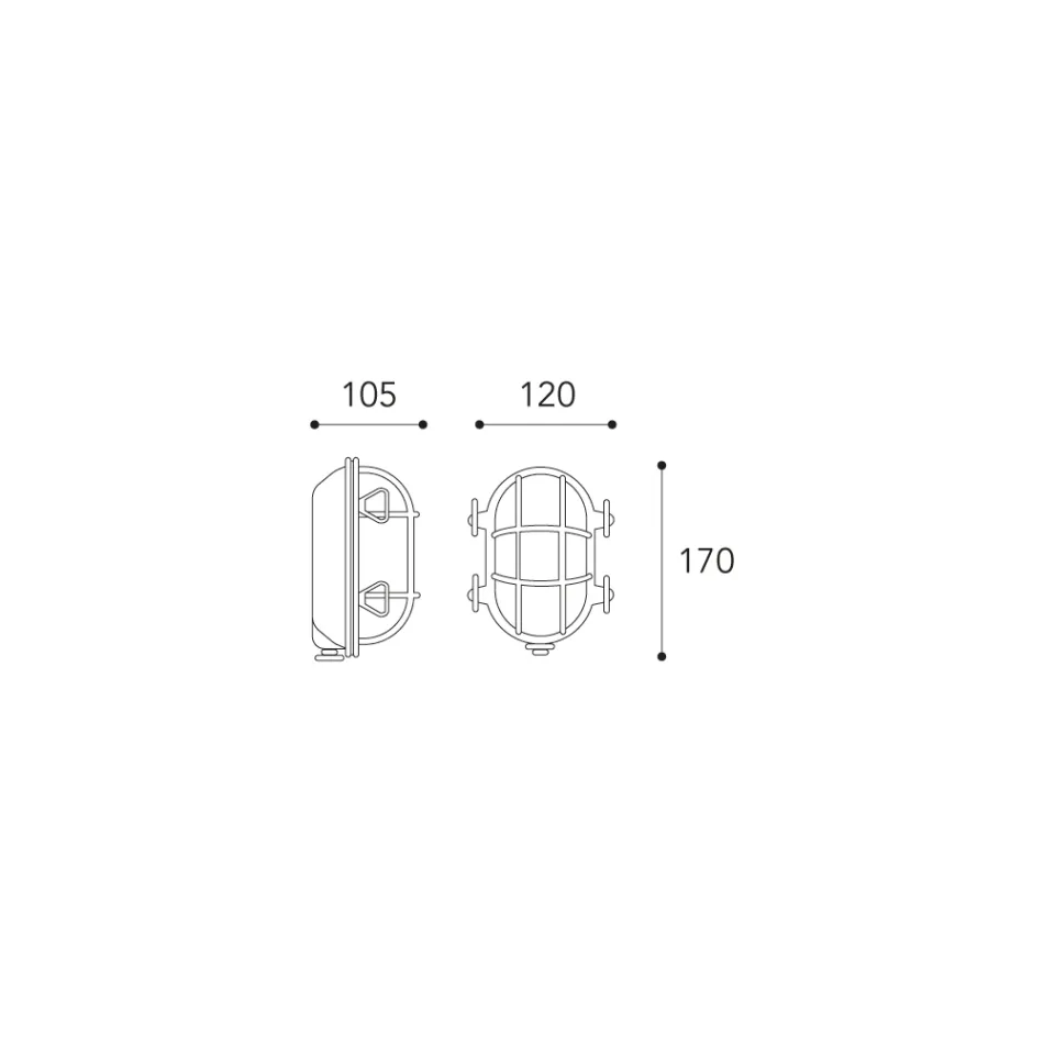 Vintage vägglampa i mässing med opal/klart glas - Mermaid Viadurini