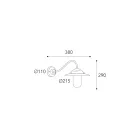 Vintage mässingsvägglampa för utomhusbruk, klart glas IP44 - Elfico Viadurini