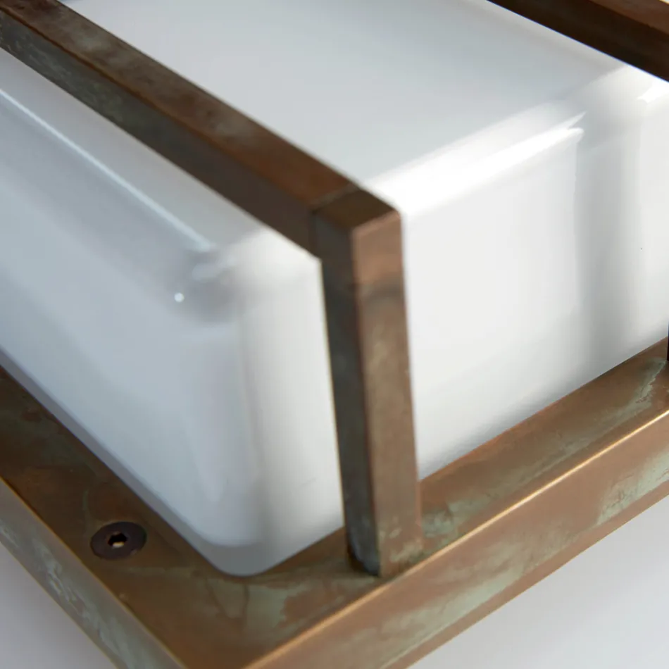 Vintage vägglampa i mässing, E27-sockel och atmosfärisk lampa tillverkad i Italien - Kristall Viadurini