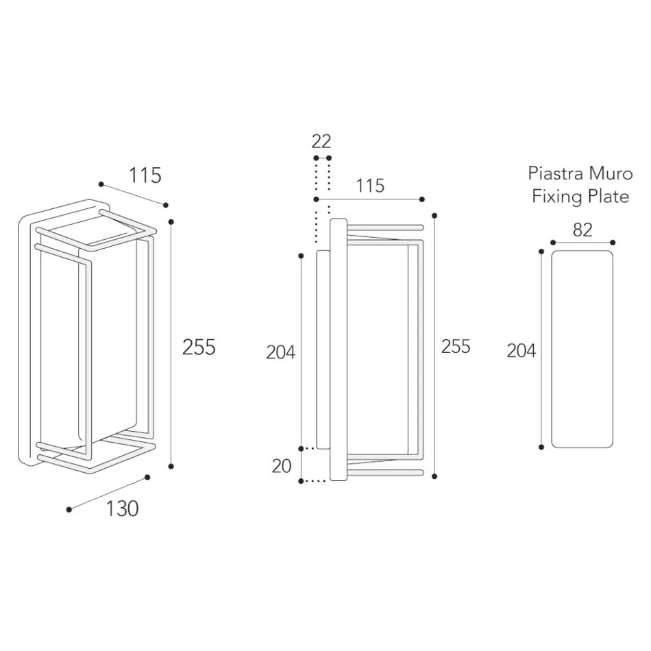 Vintage vägglampa i mässing tillverkad helt i Italien - Kristall Viadurini