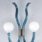 Vägglampa i blått Venedigglas och metall handgjord i Italien - Antonietta Viadurini