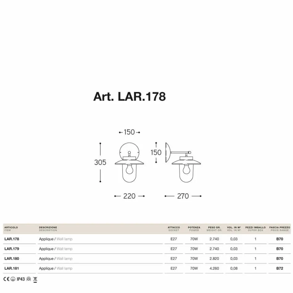 Applikationer La Traviata koppar, glas och antik mässing Viadurini