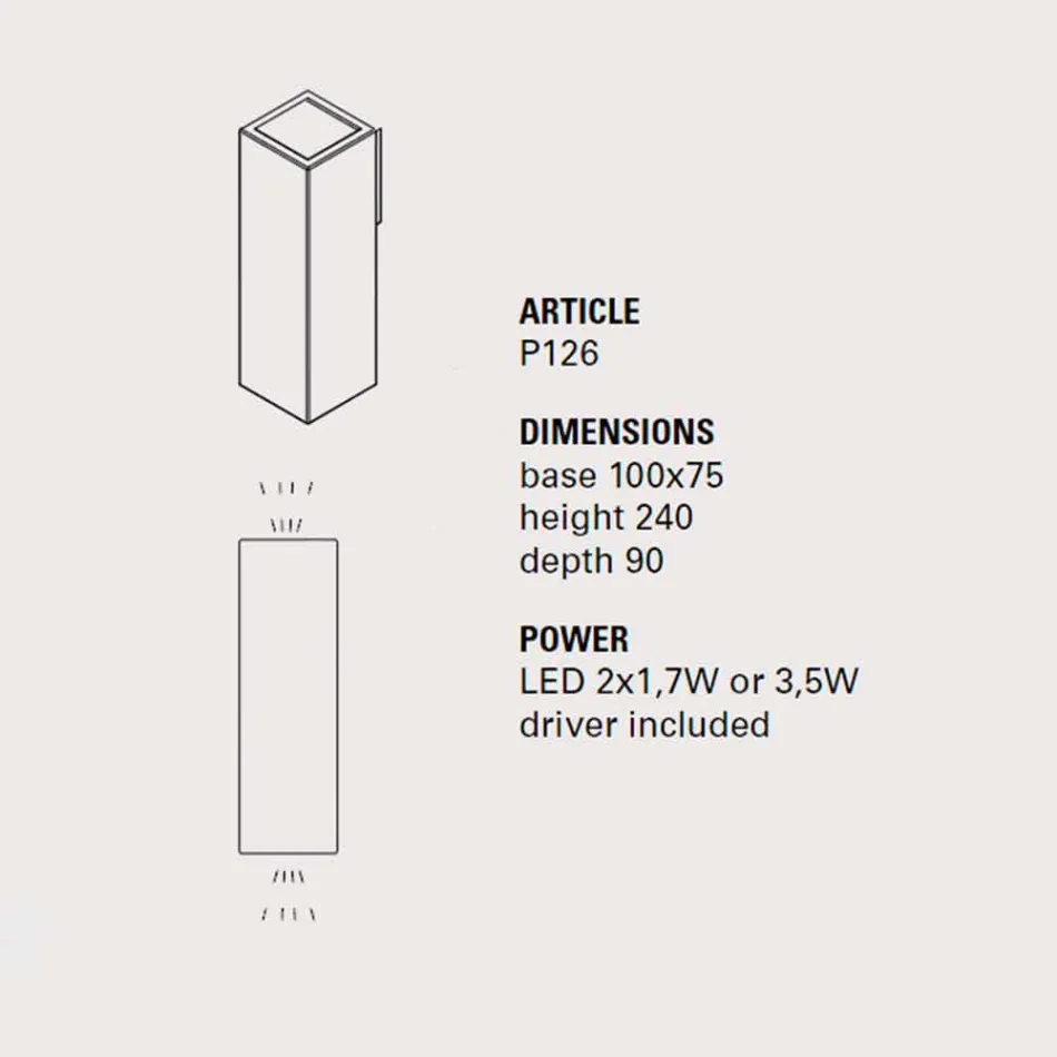 Smith - Toscot utomhus LED vägglampa i hantverksdesign H 24 cm Viadurini