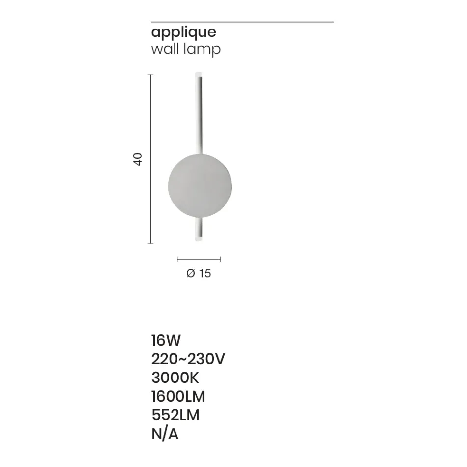 Modern design LED-vägglampa i vit, svart eller guldmetall - Hand Viadurini