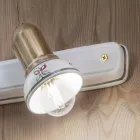 Linjär vägglampa med 2 strålkastare i mässing och handmålad keramik - Savona Viadurini