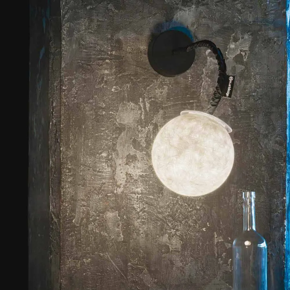 Samtida väggljus In-es.artdesign Micro Luna Applique i nebulit Viadurini
