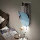 Modern vägglampa med tidningsutrymme, USB och LED-ljus Tillverkad i Italien - Foster Viadurini