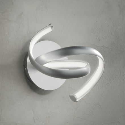 Modern Vägglampa i Silvermetall, Minimal Design Led Vägg - Lumino Viadurini