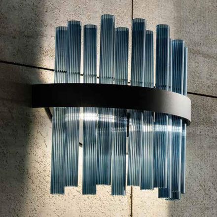 Modern italiensk lyxig handgjord vägglampa av blåst glas - Maesta Viadurini