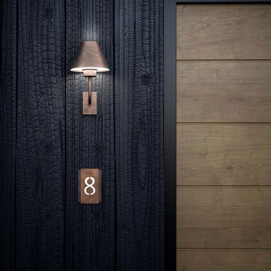 Utomhusvägglampa i mässing och koppar Tillverkad i Italien - Svärd Viadurini